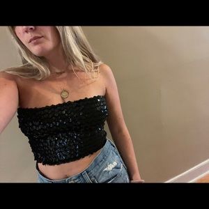 GUNNE SAX by Jessica McClintock Sequin Tube Top 🖤